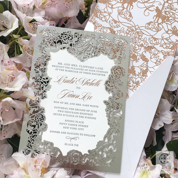 Lindsi Lane laser cut wedding invitation