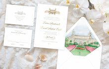 Load image into Gallery viewer, The Breakers Horizontal Watercolor Invitation Back