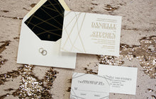 Load image into Gallery viewer, Diamond Faceted Save the Date Envelope