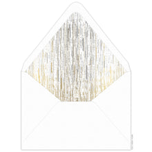 Load image into Gallery viewer, Ombre silver to gold lines falling from the top to the bottom of the liner. Gold Ceci New York Logo on the bottom of the inside of the liner.