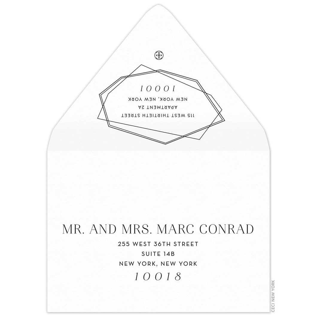 Diamond Faceted Save the Date Envelope