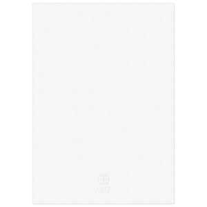 the back of a paper invitation that is blank white