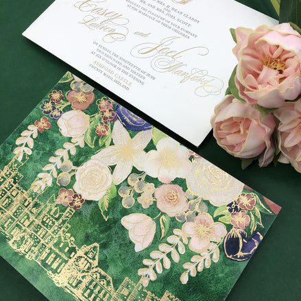 Ashford Castle in Ireland Inspired Wedding Invitation