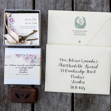 Secret garden wedding invitation