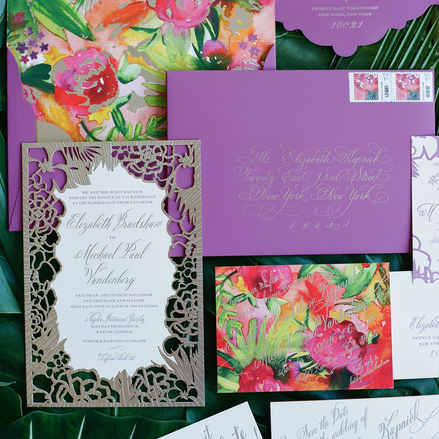 colorful wedding invitation