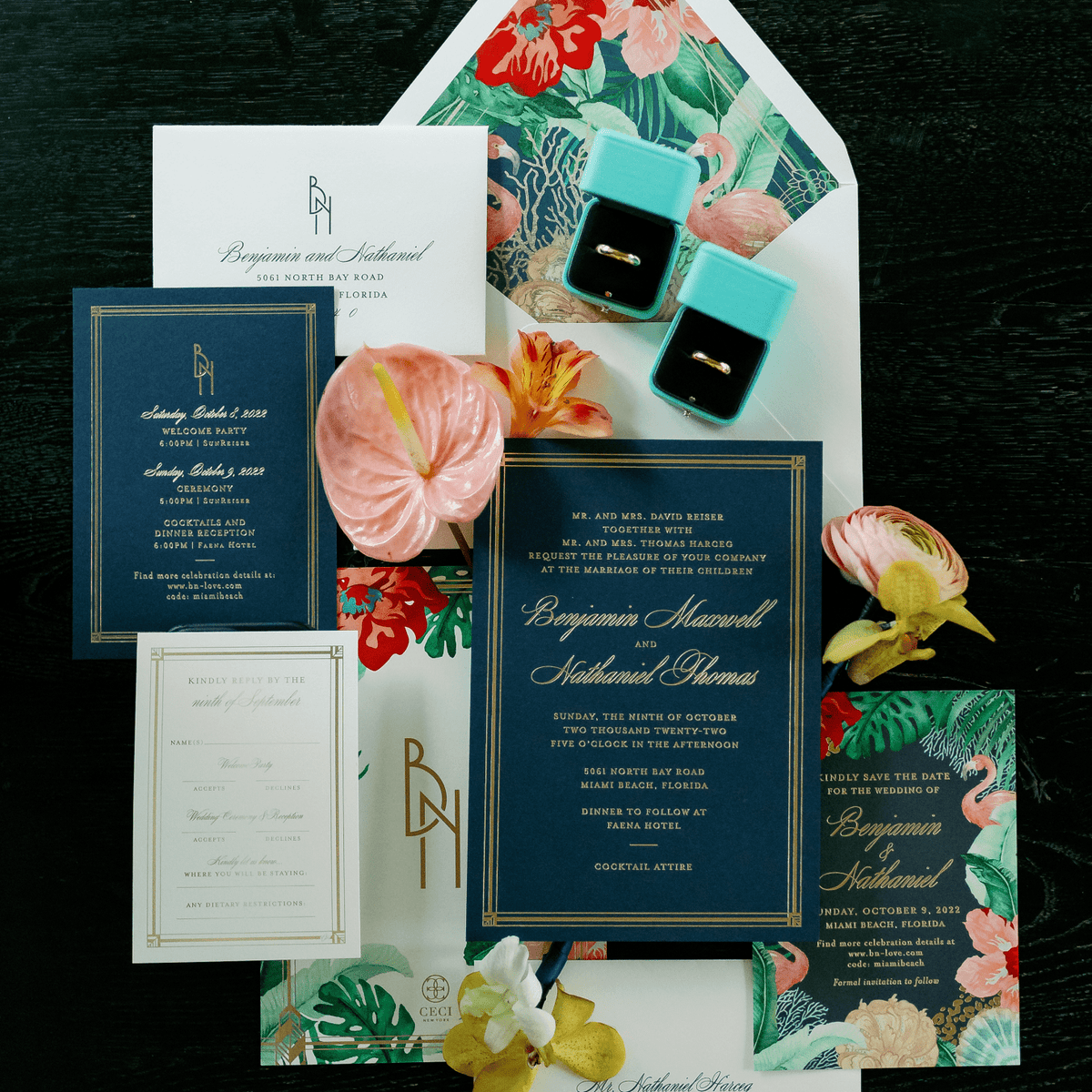 Our Faena Collection for Benjamin and Nathaniel's Wedding Invitations ...