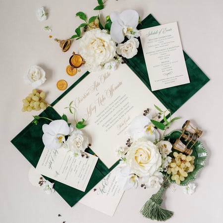 A REGAL COUTURE INVITATION FOR CHRISTINE AND JEFF'S OHEKA CASTLE WEDDING