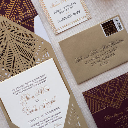 Deco wedding invitation