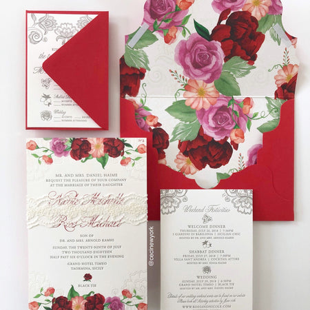 Dolce and Gabanna inspired wedding invitation