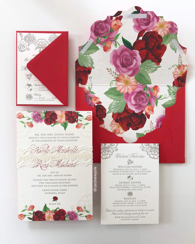 Dolce and Gabanna inspired wedding invitation