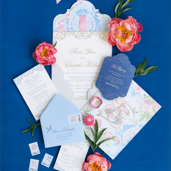 A Dreamy Watercolor Invitation Fit For Cinderella Herself