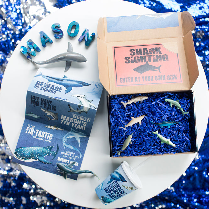 shark birthday party invitation