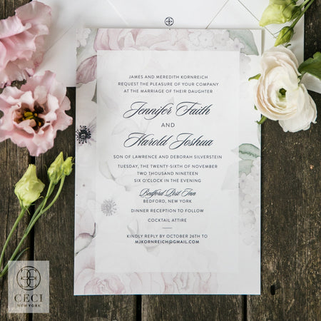 floral border wedding invitation