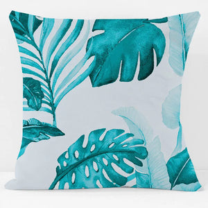 Turquoise Palm Court Pillow