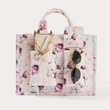 Load image into Gallery viewer, Ceci Pink Floral Book Tote