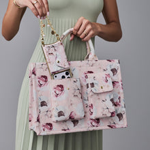 Load image into Gallery viewer, Ceci Pink Floral Book Tote