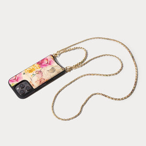 Crossbody Phone Case in Ceci Ivory Floral/Gold