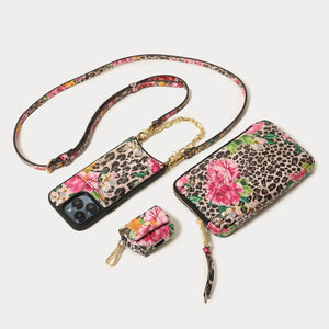 Crossbody with Expanded and AirPods Pouch Set in Ceci Cheetah/Gold