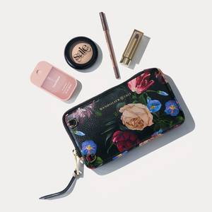 Expanded Zip Pouch - Ceci Midnight Garden/Gold