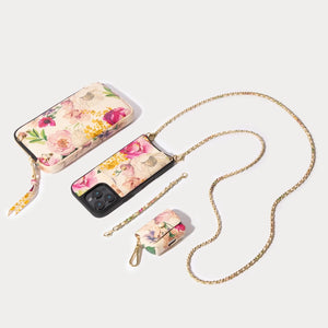 Lily Crossbody plus Expanded Pouch and AirPods Set in Ceci Ivory Floral/Gold