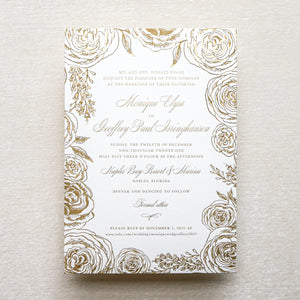 Bouquet in Blooms Invitation - Gold