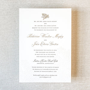 Coral Cove Gold Invitation