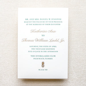 Golden Pineapple Invitation