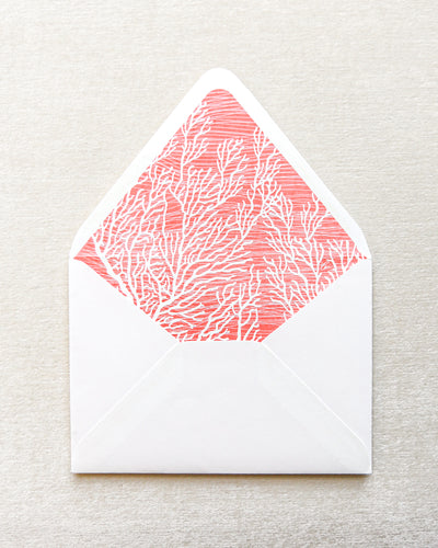Coral Cove Invitation Envelope Liner