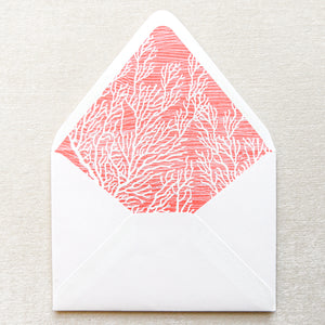 Coral Cove Invitation Envelope Liner