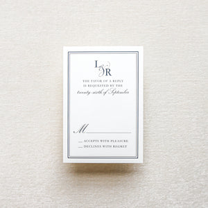 Charlie Monogram Reply Card