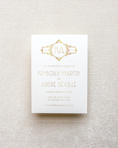 Gatsby Geometric Monogram Save the Date