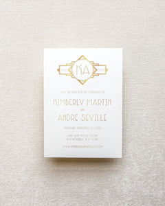 Gatsby Geometric Monogram Save the Date