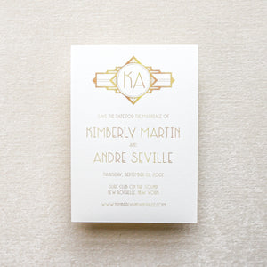 Gatsby Geometric Monogram Save the Date