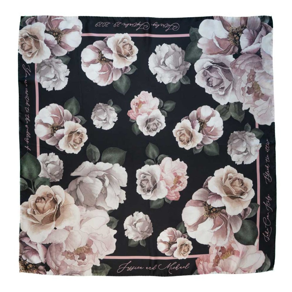 Peony Maha Silk Scarf Save-the-Date