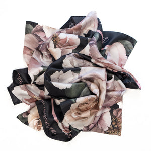 Peony Maha Silk Scarf Save-the-Date