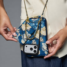 Load image into Gallery viewer, Expanded Pouch - Ceci Indigo Floral/Gold
