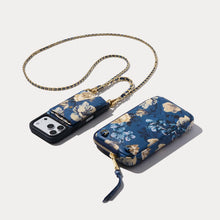 Load image into Gallery viewer, Rae Magnet Duet Pouch Set - Ceci Indigo Floral/Gold