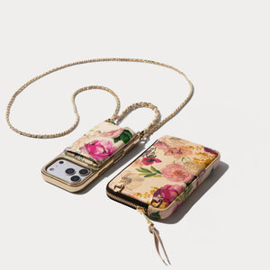 Rae Magnet Duet Pouch Set - Ceci Ivory Floral/Chrome Gold