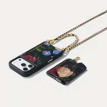 Load image into Gallery viewer, Rae Magnet Duet Wallet Crossbody Phone Case - Ceci Midnight Garden/Gold