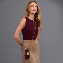Load image into Gallery viewer, Rae Magnet Duet Wallet Crossbody Phone Case - Ceci Midnight Garden/Gold