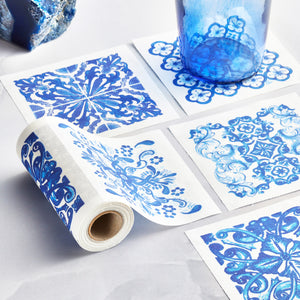 Mediterranean Tile Cotton Cocktail Napkins