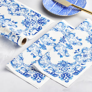 Mediterranean Tile Cotton Dinner Napkins