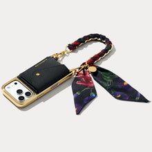 Load image into Gallery viewer, Scarf Twilly Wristlet - Ceci Midnight Garden/Gold