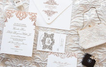 Load image into Gallery viewer, Rococo Monogram Invitation Back