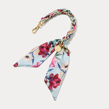 Load image into Gallery viewer, Ceci Blue Floral Scarf Twilly Wristlet