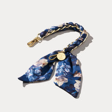 Load image into Gallery viewer, Scarf Twilly Wristlet - Ceci Indigo Floral Gold