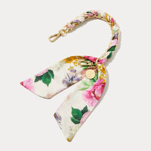 Load image into Gallery viewer, Ceci Ivory Floral Scarf Twilly Wristlet