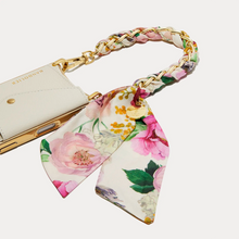 Load image into Gallery viewer, Ceci Ivory Floral Scarf Twilly Wristlet