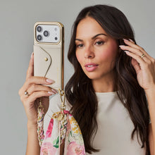 Load image into Gallery viewer, Ceci Ivory Floral Scarf Twilly Wristlet