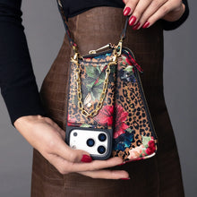 Load image into Gallery viewer, Ceci Dark Floral Cheetah Valentina Duet Pouch Set
